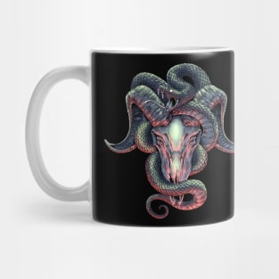 goat skull and snake Mug